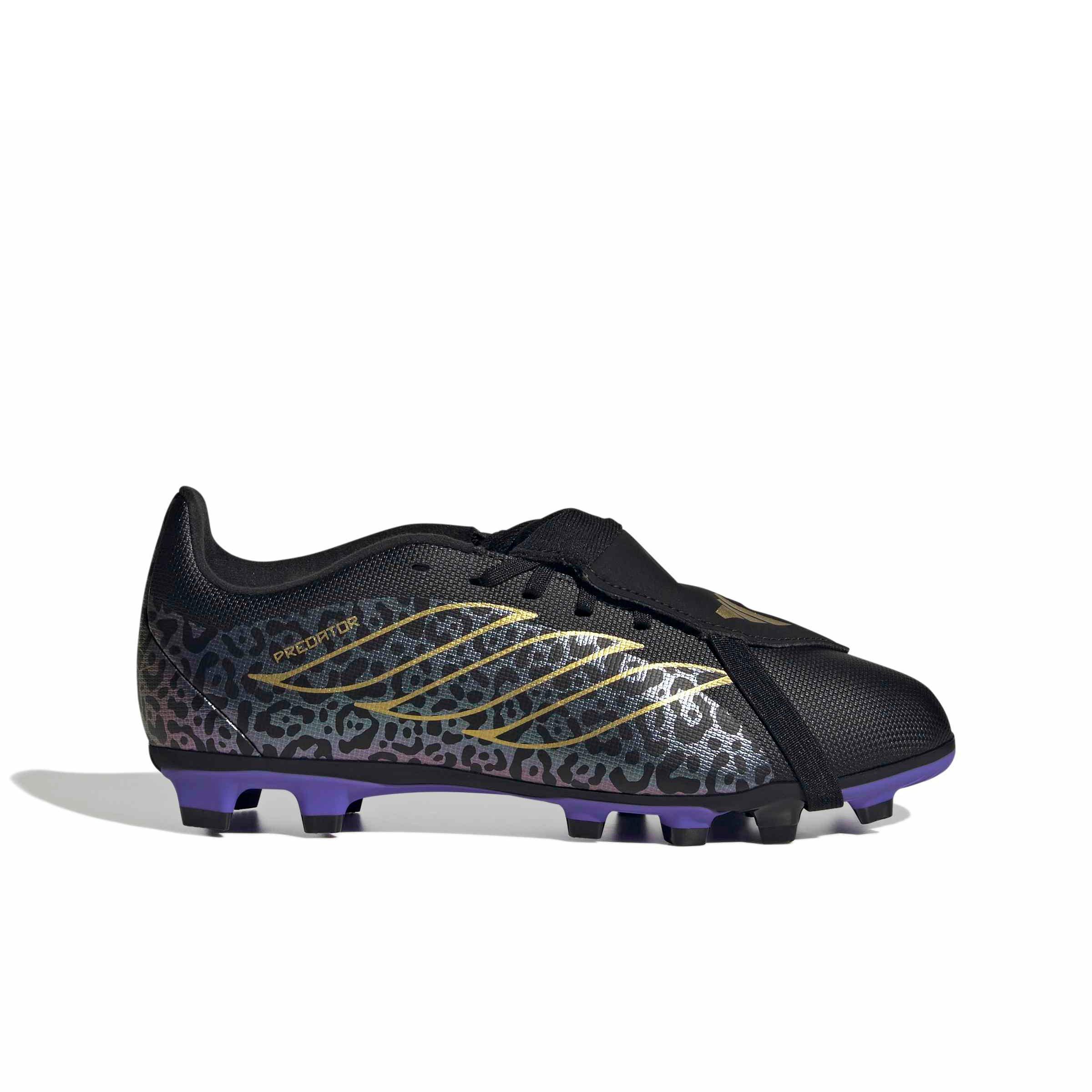 adidas Predator Club FOTEL FG "Core Black/Gold Metallic/Core Black" Grade School Kids' Soccer Cleat - BLACK/GOLD/BLACK